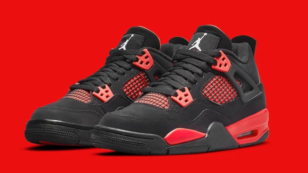 jordan 4 sneakers noir rouge
